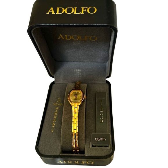 Adolfo Gold-Tone Quartz Watch w/ Diamond Accent main image 9